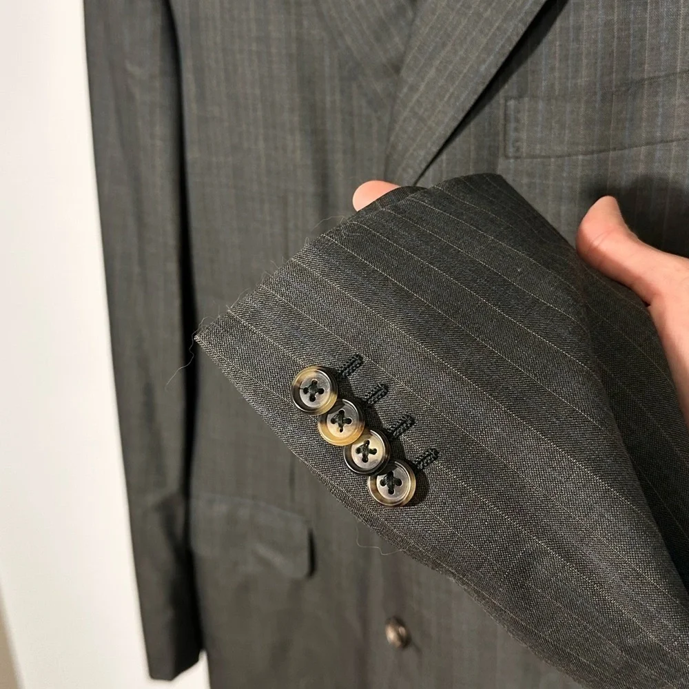 E. Zegna Neiman 15 Mil 15 Pinstripe Blazer IT 52L,US 46L Italy Ermenegildo